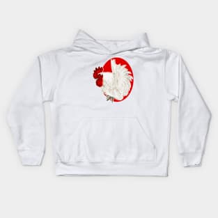 White rooster with red crests Kids Hoodie